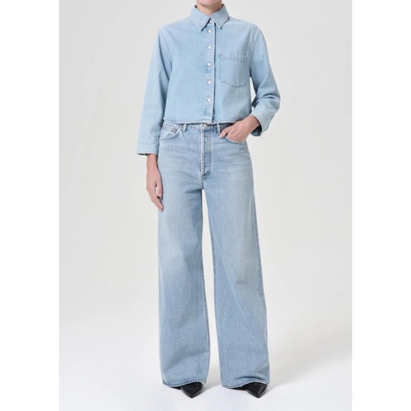 AGOLDE Dame Wide Leg Jeans in Conflict NWT - Picture 12 of 15